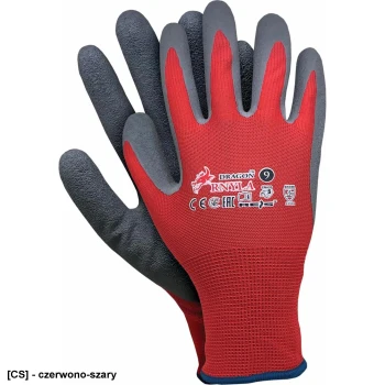 RNYLA - Rękawice ochronne wykonane z nylonu z dodatkowym powleczeniem z latexu - 4 kolory - 7-11