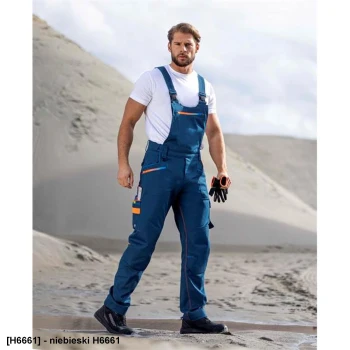 ARDON CREATRON - męskie spodnie ogrodniczki strecz bawełniana strefa kolan wzmacniana kieszenie nakolanniki ADN®AdaptBelt odblaski 3D 98% bawełna 2% elastan Amalytton® canvas 250 g/m² - 46-64