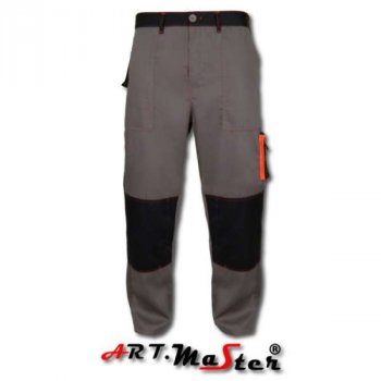 ART.MASTER grey/black - spodnie ochronne do pasa z wytrzymałej tkaniny, 5 kieszeni - 20 rozmiarów.