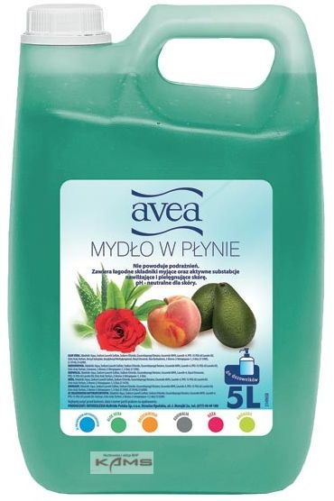 AVEA-MYD-PL5ALO - mydło aloesowe, brzoskwiniowe, konwaliowe, antybakteryjne w płynie 5l.