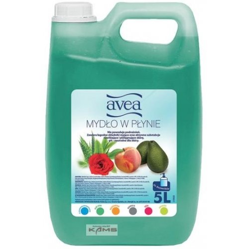 AVEA-MYD-PL5ALO - mydło aloesowe, brzoskwiniowe, konwaliowe, antybakteryjne w płynie 5l.