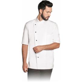 BCHEF-MEN - Bluza kucharska męska z krótkim rękawem, 65% poliester / 35% bawełna - 46-58