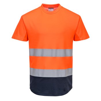 C395 - Dwukolorowy t-shirt siatkowy - 2 kolory - S-3XL