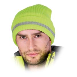 CZREFLECT-S- czapka zimowa dziana w kolor fluorescencyjny ze srebną wstawką 2 kolory - 57-61.
