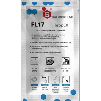 FL17 TeppEX - środek czyszczący do wszystkich wodoodpornych powierzchni tekstylnych, dywanów i mebli tapicerowanych - 50ml,10 L.