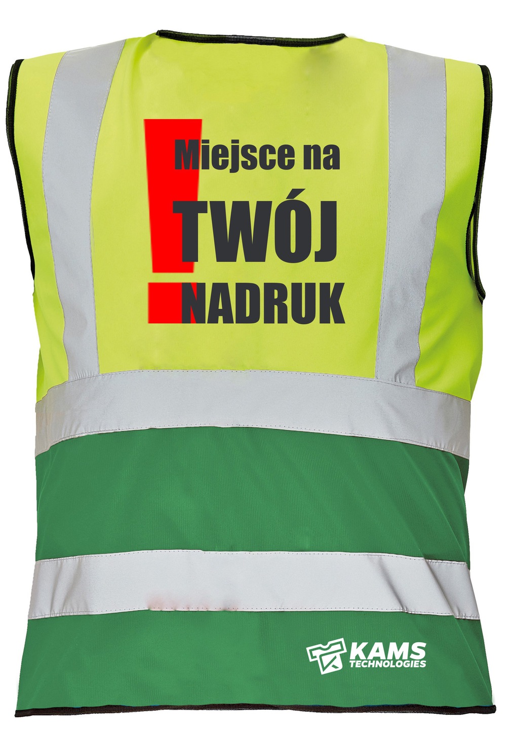 Kamizelka ostrzegawcza dwukolorowa z TWOIM NADRUKIEM, żółto/zielona
