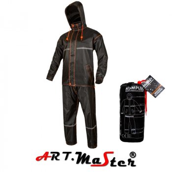 RAINSET - O - ochronny komplet przeciwdeszczowy: kurtka + spodnie do pasa z pasami odblaskowymi - M-3XL.