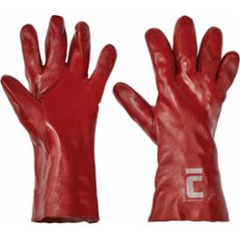 REDSTART - rękawice chemoodporne  z bawełnianej dzianiny powlekane PVC długość 35 - 10-11
