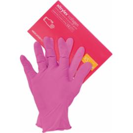 RNIT-COLLAGEN - rękawice vinylowe w kolorze różowym, bezpudrowe, pasują na prawą i lewą rękę - 100 szt. - XS,S.