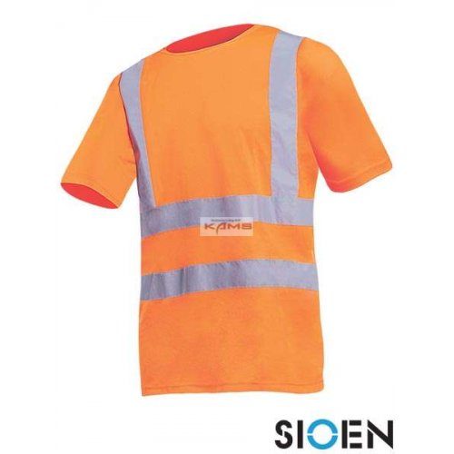 SI-AUCHE - T-shirt Bird-Eye z pasami odblaskowymi (pomarańcz - GO/RT 3279) - 2 kolory - S-3XL.