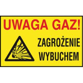 Z-27G - Znak uzupełniający - gaz „Uwaga gaz! Zagrożenie wybuchem” - 250x350