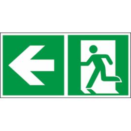 Z-E001-1 - Znak ewakuacyjny „Kierunek do wyjścia w lewo i prosto (za drzwiami)” - 150x300
