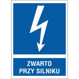ZZ-12EIA - Znak elektryczny Zwarto przy silniku.  - 148X210-74X105