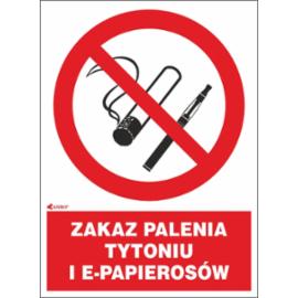 ZZ-12P5 - Znak ochrony PPOŻ. „Zakaz palenia tytoniu i e-papierosów” - 200X300-150x200