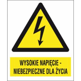 ZZ-3EOA - Znak elektryczny Wysokie napięcie niebezpieczne dla życia.  - 74X105-148X210