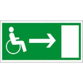 ZZ-42E - Znak ewakuacyjny Kierunek do wyjścia drogi ewakuacyjnej dla osób niepełnosprawnych - 150x300-200x400