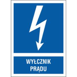 ZZ-8EIA - Znak elektryczny Wyłącznik prądu.  - 148X210-52X74