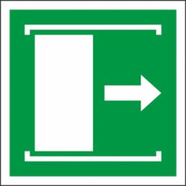 ZZ-E033 - Znak ewakuacyjny „Drzwi przesuwane (w prawo, żeby otworzyć)” - 150x150