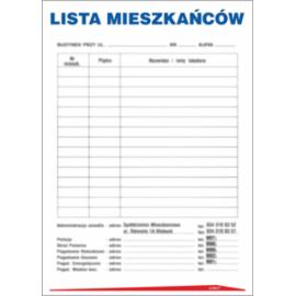 ZZ-IBB13 - Instrukcja BHP i PPOŻ Lista mieszkańców - 250x350